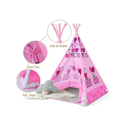 Carpa-para-ninas-Tipi-de-Corazones-Rosado
